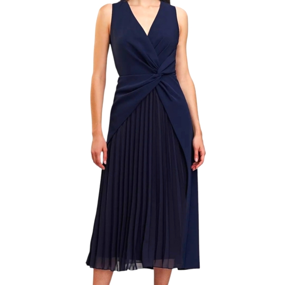 Kay Unger's Petra tea-length Navy Dress... Size 16
